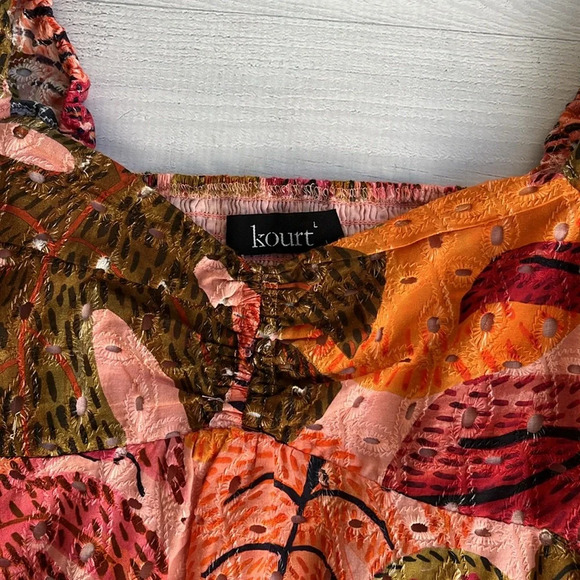 Kourt Robbie Dress Multi Palm Print L - Picture 5 of 16